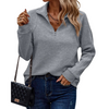 Sweter Stacey | Damski sweter z dzianiny z półzamkiem