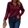 Sweter Stacey | Damski sweter z dzianiny z półzamkiem