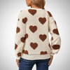 Sweter z sercami | Damski sweter teddy z nadrukiem serc